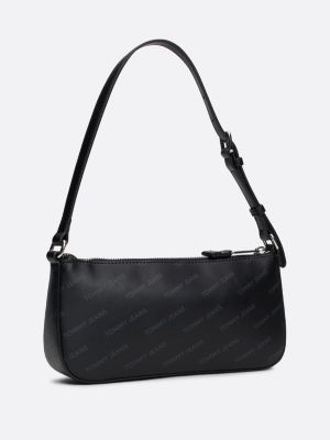 black essential print shoulder bag for women tommy jeans