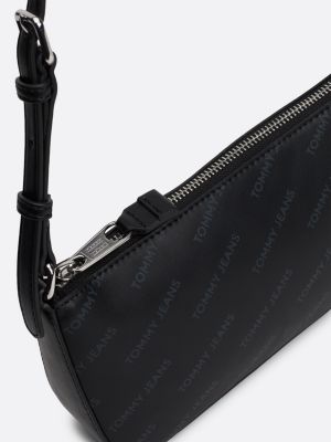 black essential print shoulder bag for women tommy jeans