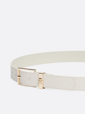 cintura in pelle th monogram bianco da donne tommy hilfiger