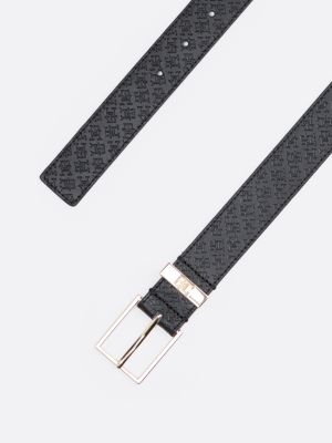 cintura in pelle th monogram black da donne tommy hilfiger