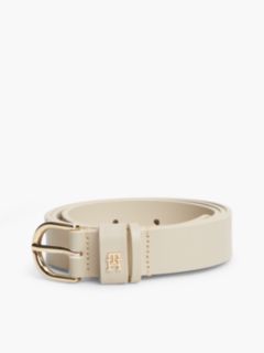 TH Monogram Leather Belt — Beige 3