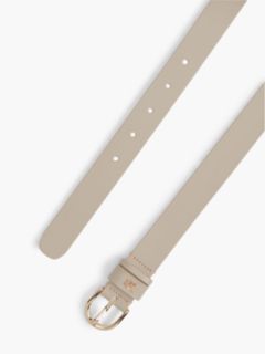 TH Monogram Leather Belt — Beige 1