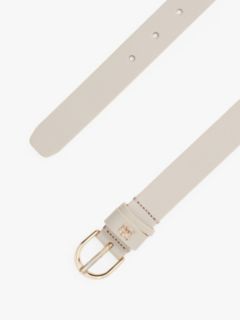 TH Monogram Leather Belt — Beige 2