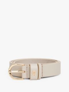 TH Monogram Leather Belt — Beige 4