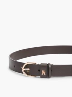 TH Monogram Leather Belt — Brown 3
