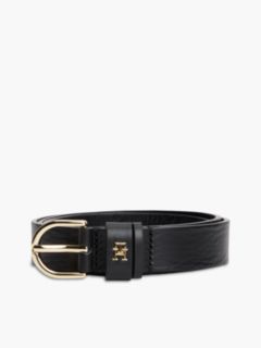 TH Monogram Leather Belt — Black 4