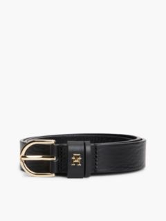 TH Monogram Leather Belt — Black 6