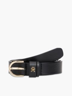 TH Monogram Leather Belt — Black 1