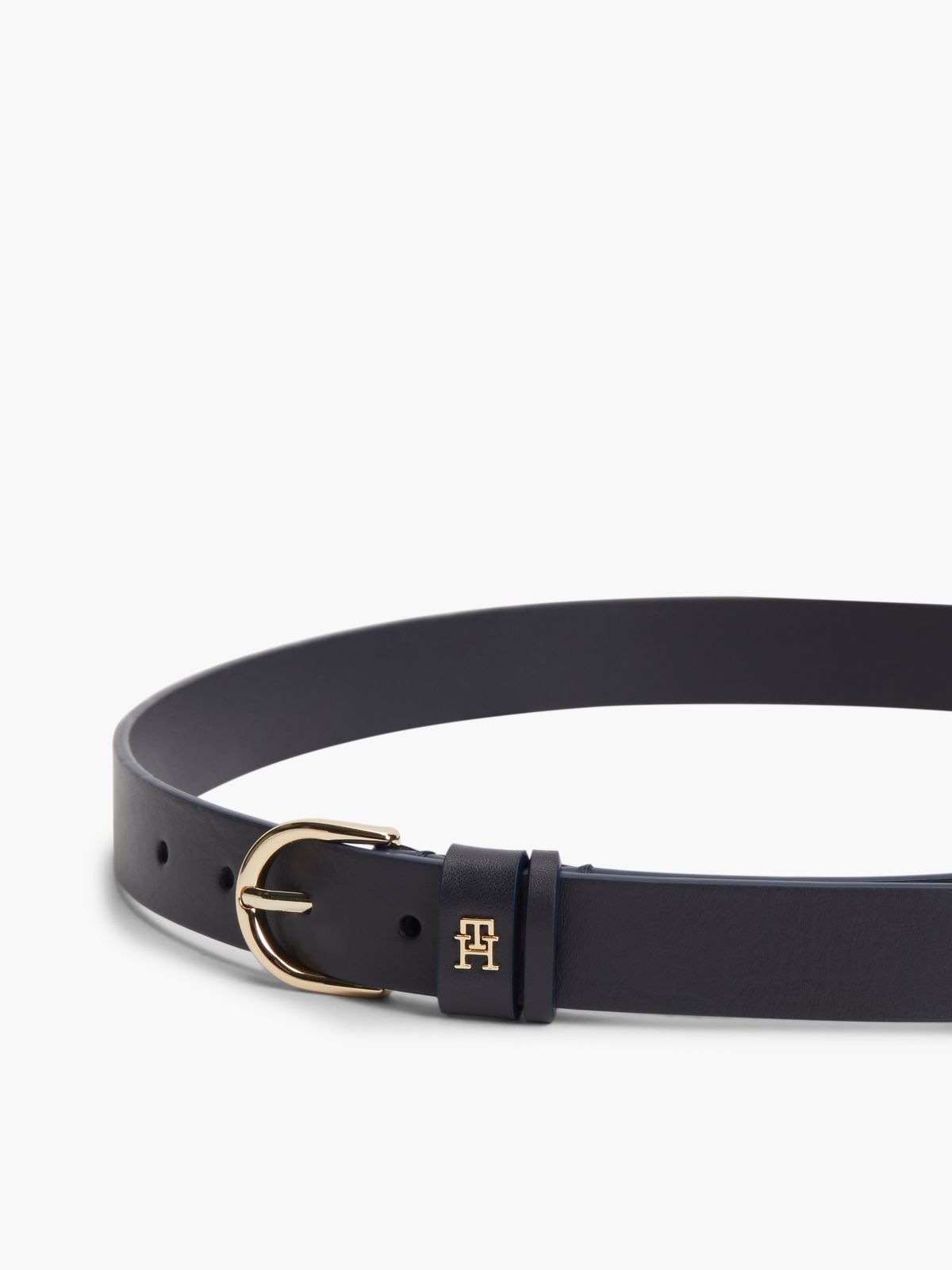 TH Monogram Leather Belt — Blue