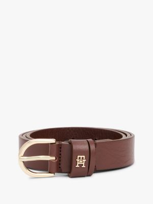 ceinture en cuir essential à monogramme th noir pour femmes tommy hilfiger