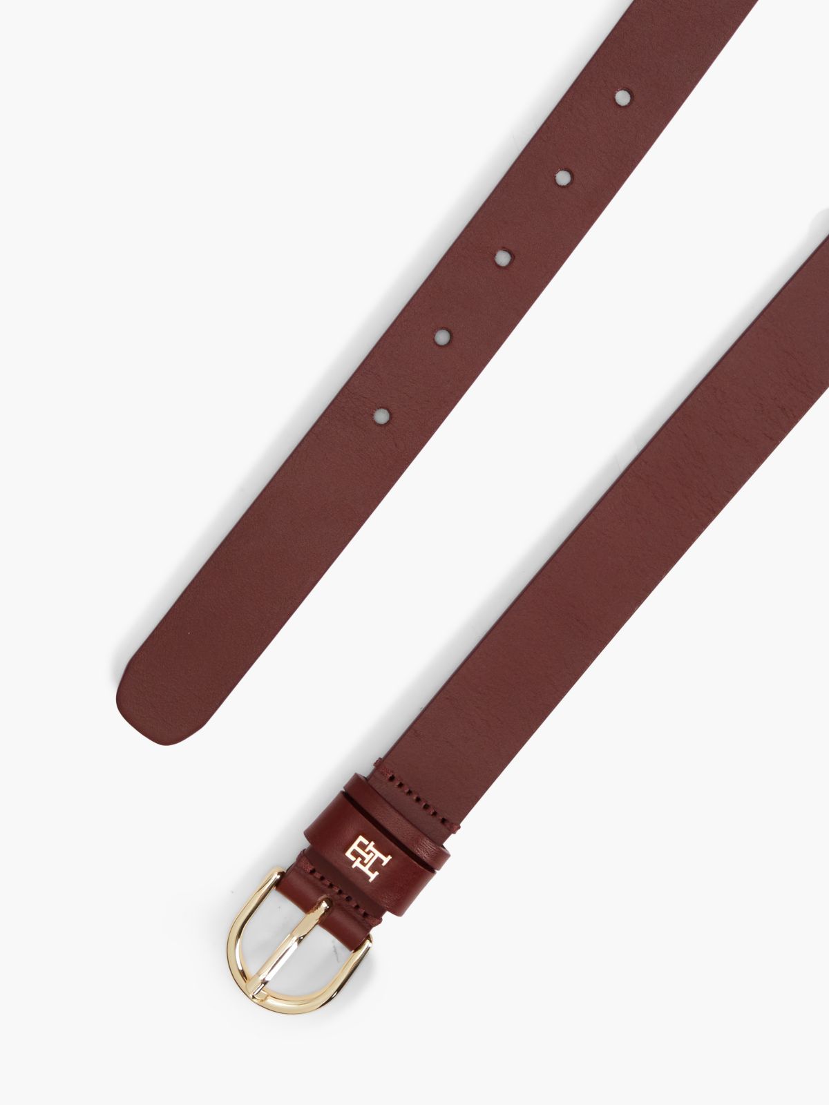 TH Monogram Leather Belt — Red