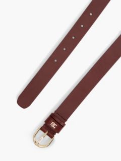TH Monogram Leather Belt — Red 2