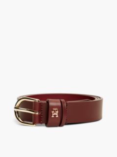 TH Monogram Leather Belt — Red 4