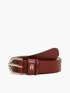 TH Monogram Leather Belt — Red 1