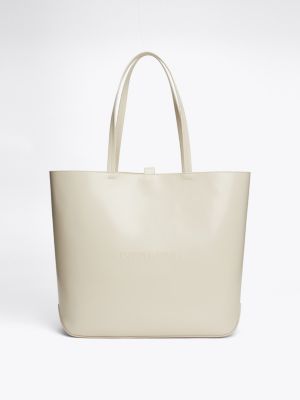 Essential Tonal Logo Tote | Beige | Tommy Hilfiger