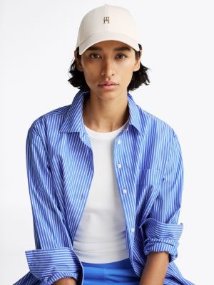 white chic th monogram baseball cap for women tommy hilfiger