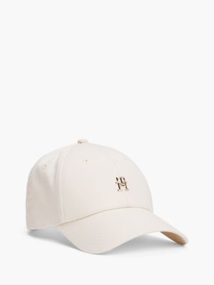 white chic baseballpet met th-monogram voor dames - tommy hilfiger