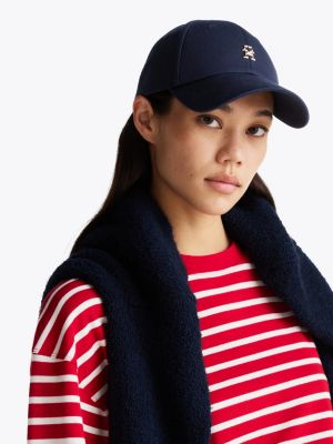 cappello da baseball chic con monogramma th blu da donne tommy hilfiger