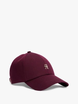 red chic th monogram baseball cap for women tommy hilfiger