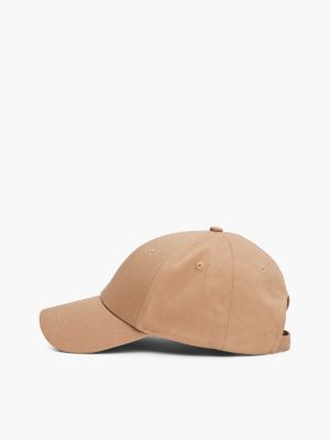 khaki essential flag baseball cap for women tommy hilfiger