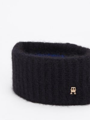 black th monoplay plaque headband for women tommy hilfiger