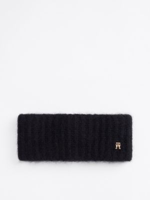 black th monoplay plaque headband for women tommy hilfiger