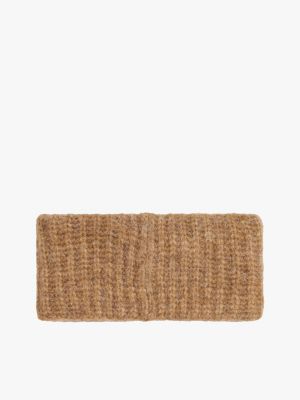 bandeau th monoplay à plaque monogramme th beige pour femmes tommy hilfiger