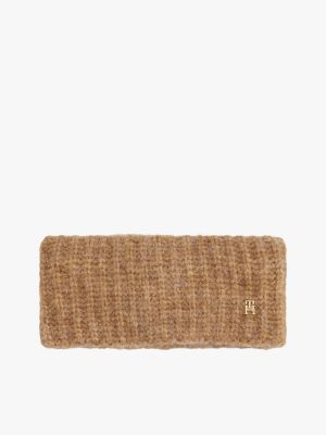 beige th monoplay plaque headband for women tommy hilfiger