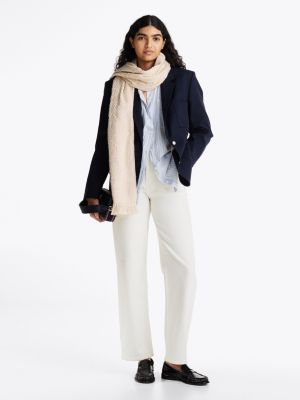 white chic scarf with wool for women tommy hilfiger