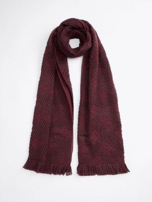 red chic scarf with wool for women tommy hilfiger