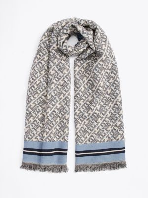 multi th monoplay jacquard sjaal voor dames - tommy hilfiger