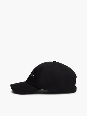 cappello da baseball a sei sezioni con logo nero da donne tommy jeans