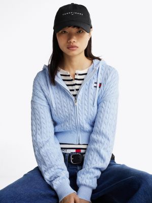 cappello da baseball con logo ricamato nero da donne tommy jeans
