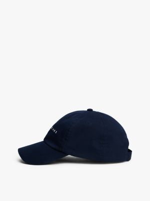 blue logo embroidery baseball cap for women tommy jeans