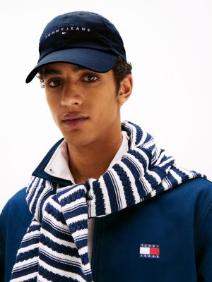 blau baseball-cap mit logo-stickerei für damen - tommy jeans