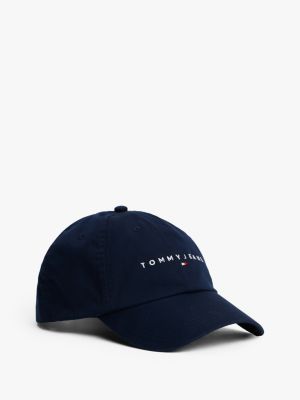 blue logo embroidery baseball cap for women tommy jeans