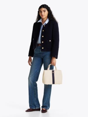 multi th monogram satchel for women tommy hilfiger