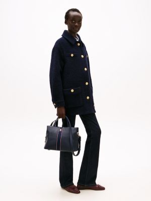 multi th monogram satchel for women tommy hilfiger