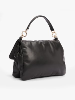 borsa convertibile in pelle morbida nero da donne tommy hilfiger