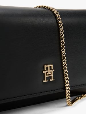 schwarz crossbody-tasche mit schulterkette für damen - tommy hilfiger