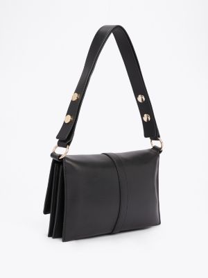 sac porté épaule heritage à clous noir pour femmes tommy hilfiger