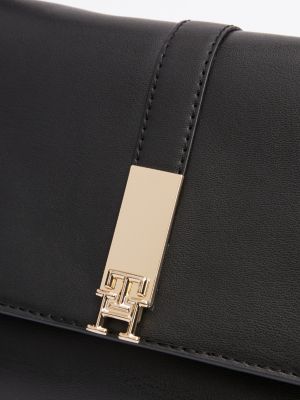 zwart heritage schoudertas met studs voor dames - tommy hilfiger