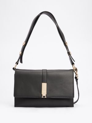 black heritage schultertasche mit nieten für damen - tommy hilfiger