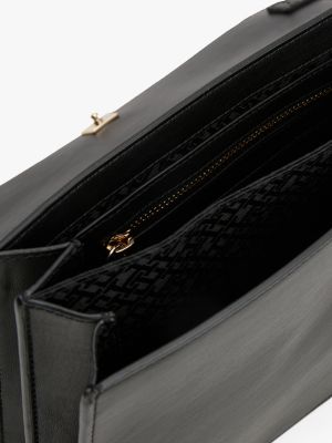 zwart heritage handtas met flap voor dames - tommy hilfiger