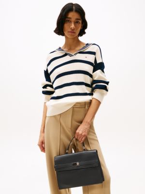 zwart heritage handtas met flap voor dames - tommy hilfiger
