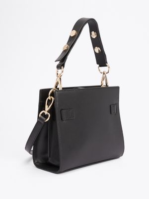 schwarz heritage satchel mit nieten-details für damen - tommy hilfiger