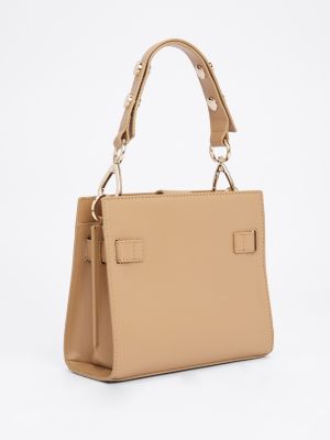 khaki heritage satchel mit nieten-details für damen - tommy hilfiger