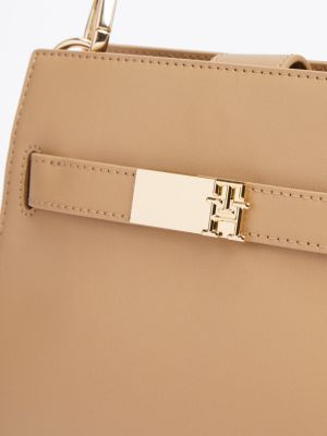 khaki heritage stud satchel for women tommy hilfiger