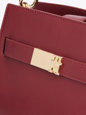 red heritage stud satchel for women tommy hilfiger