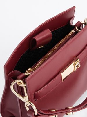 red heritage stud satchel for women tommy hilfiger